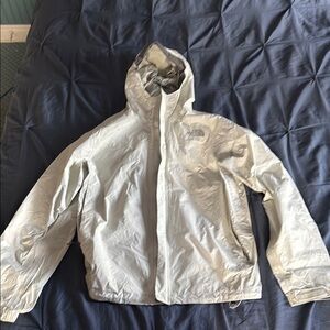 The North Face Light Gray/White Hooded Jacket *AUTHENTIC*